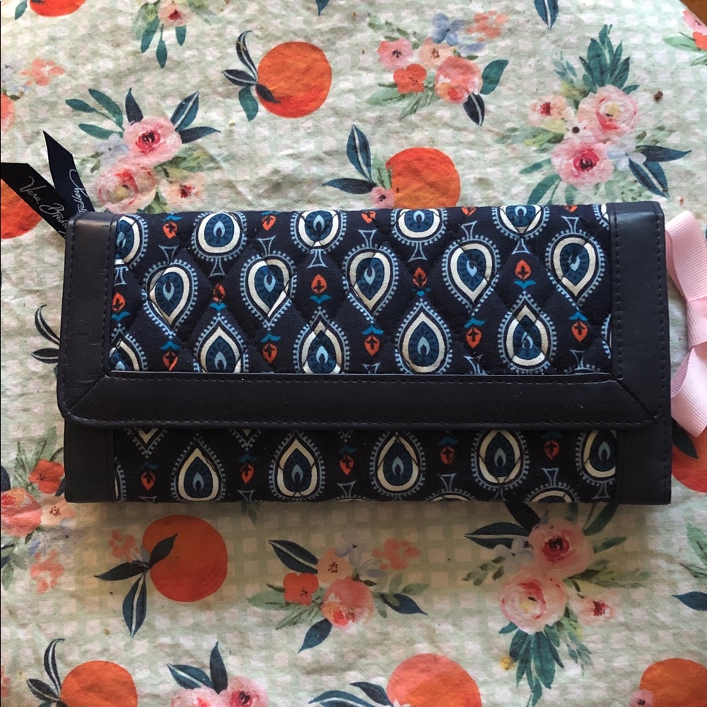 Vera Bradley Marrikesh  Navy Fold-Over Wallet - appears to be never used